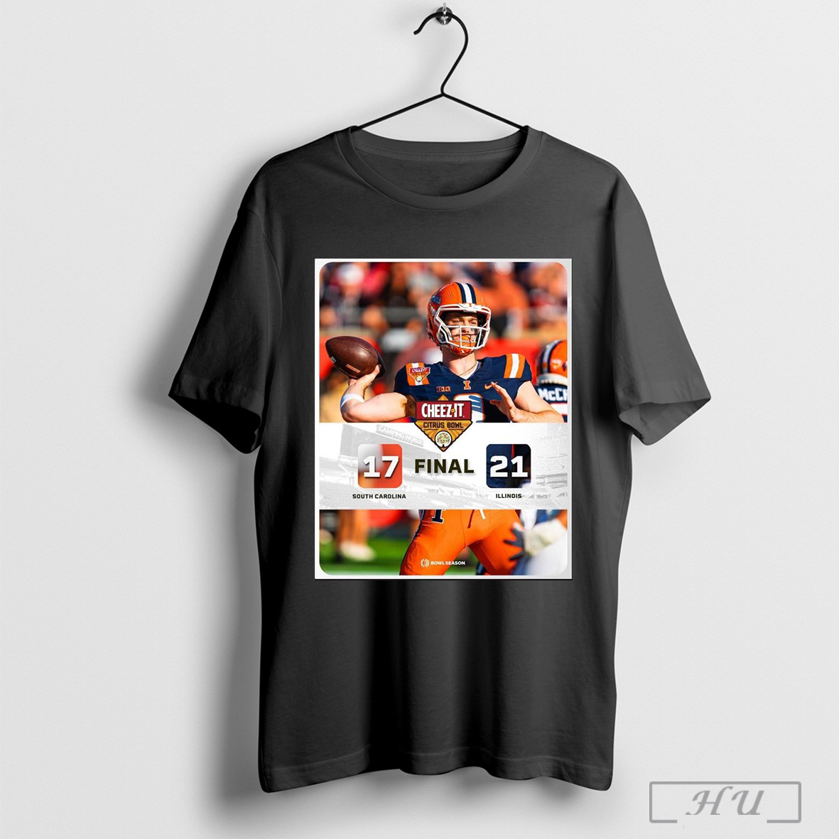 Citrus Bowl Final Score 17 21 Illinois Fighting Illini Win South Carolina Gamecocks Bowl Season Poster T Shirt