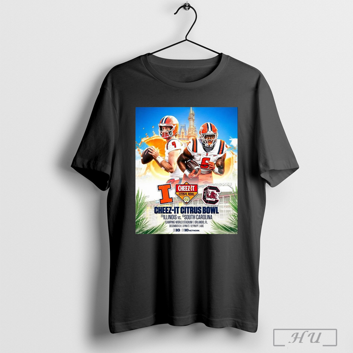 Citrus Bowl Illinois Fighting Illini Vs South Carolina Gamecocks Camping World Stadium Orlando Fl December 31 Poster T Shirt