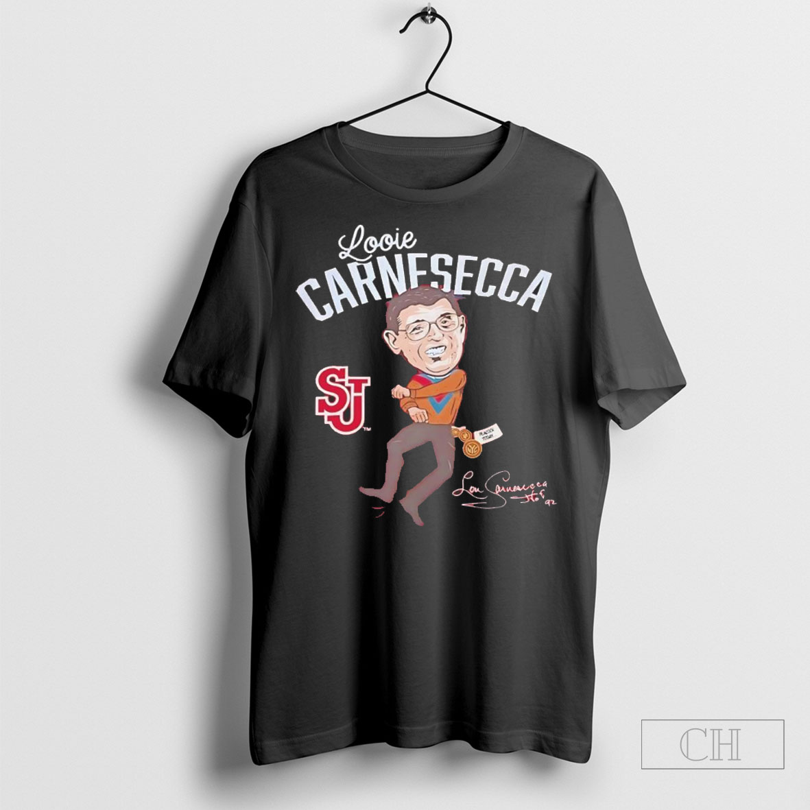 Looie Carnesecca St Johns Red Storm Cartoon Shirt