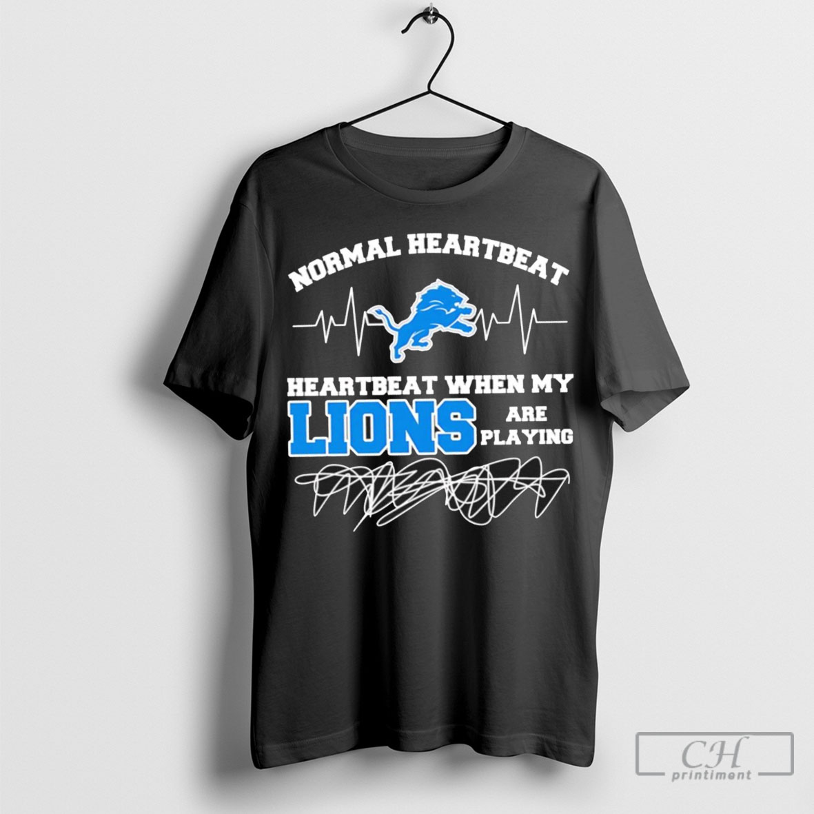 Normal Heartbeat Heartbeat When My Detroit Lions Are Playing Shirt