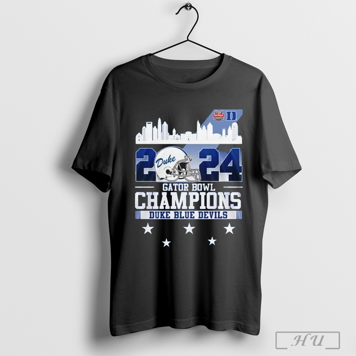 Official Duke Blue Devils 2024 Gator Bowl Champions Celebration Blue Shirt