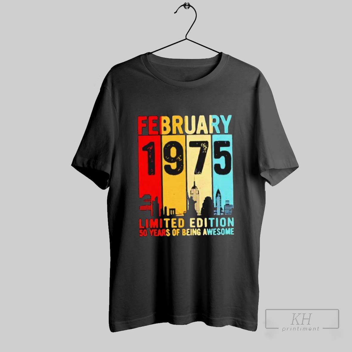 Official February 1975 Edition 50 Years Of Being Awesome Shirt Sweatshirt Tee Shirt