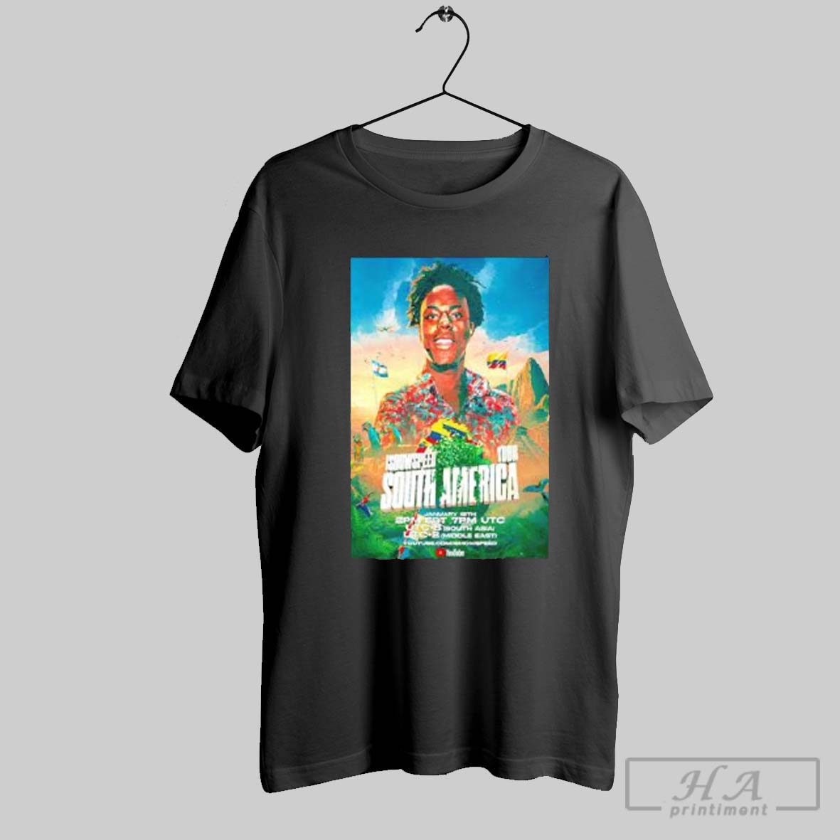 Official Ishowspeed Tour South America January 12th 2025 Poster Shirt