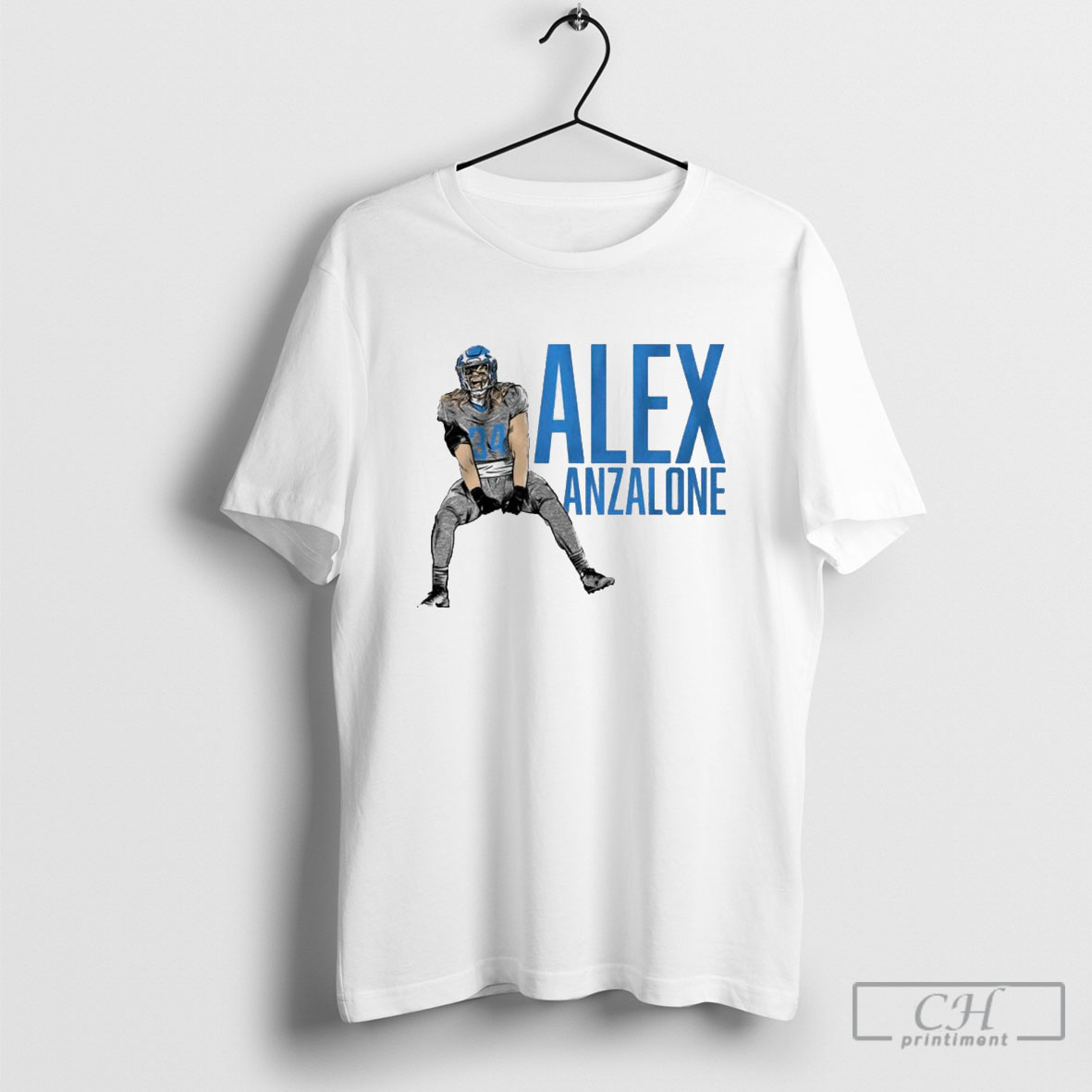 Official Nfl Detroit Lions Alex Anzalone Grit Pose Shirts
