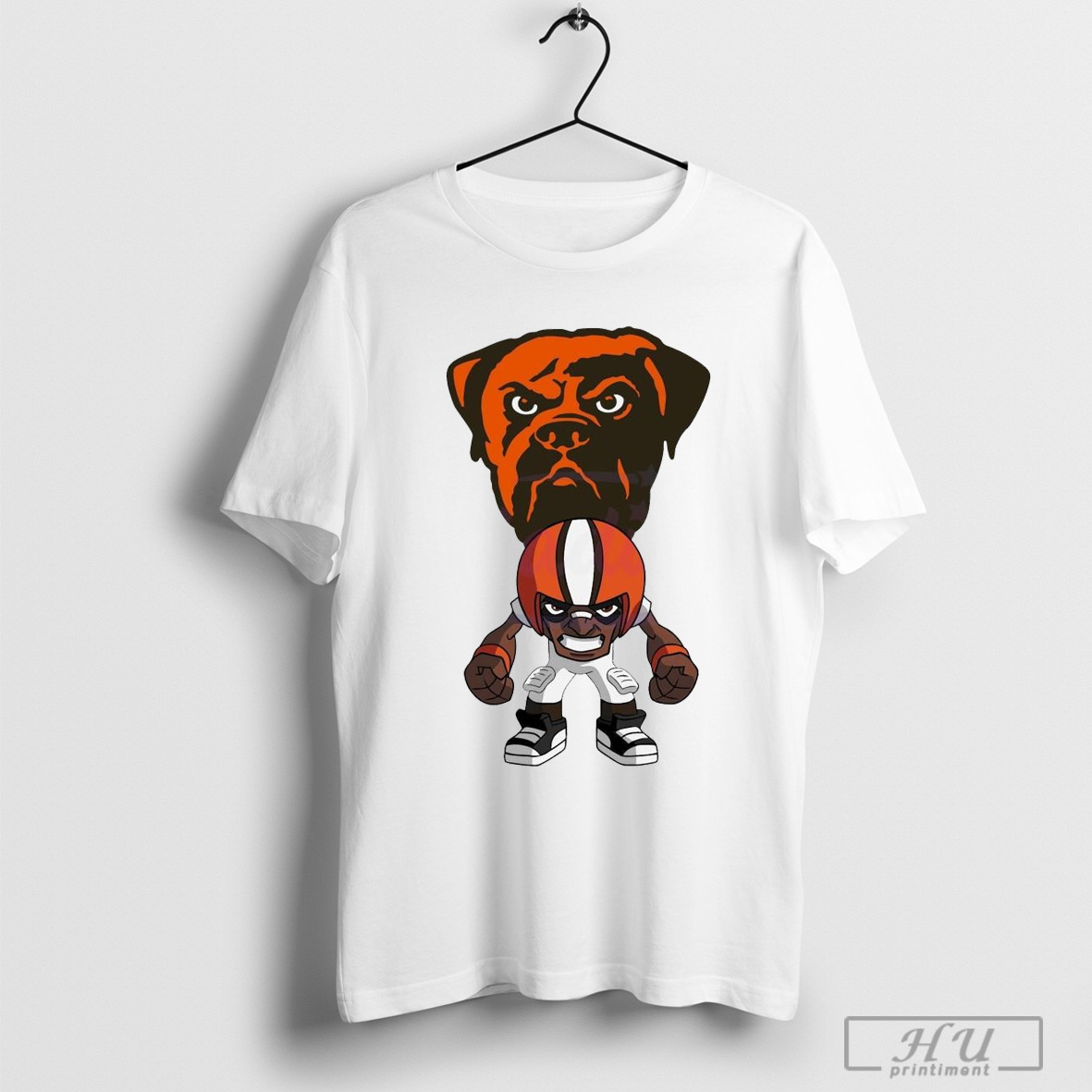 Official Nfl Rush Zone Cleveland Browns Cartoon Character 2025 T Shirt