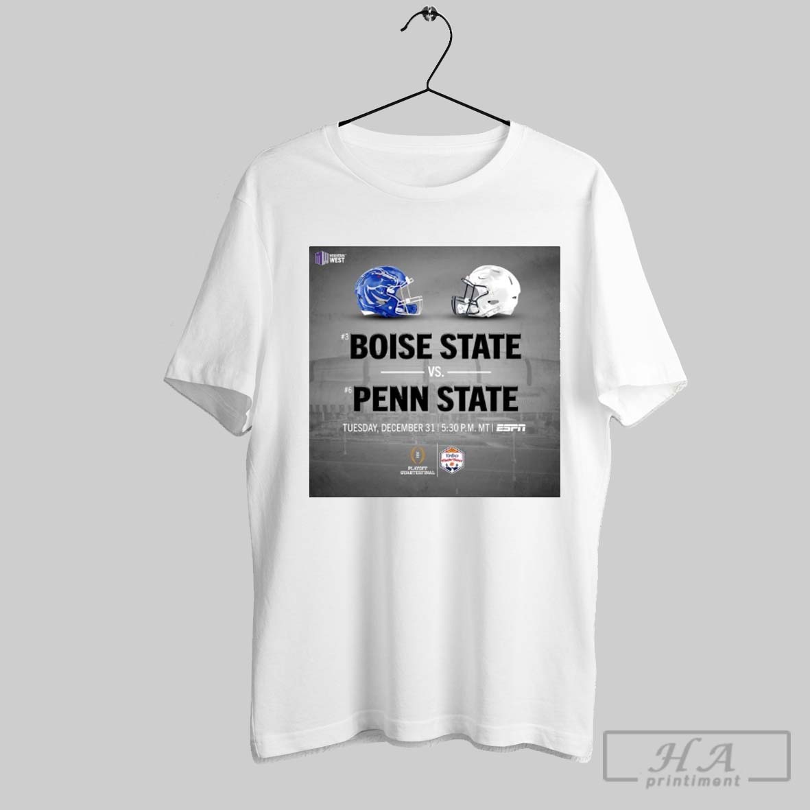 Official Poster Cfp Fiesta Bowl Football Penn State Nittany Lions Vs Boise State Broncos Tuesday December 31 T Shirt