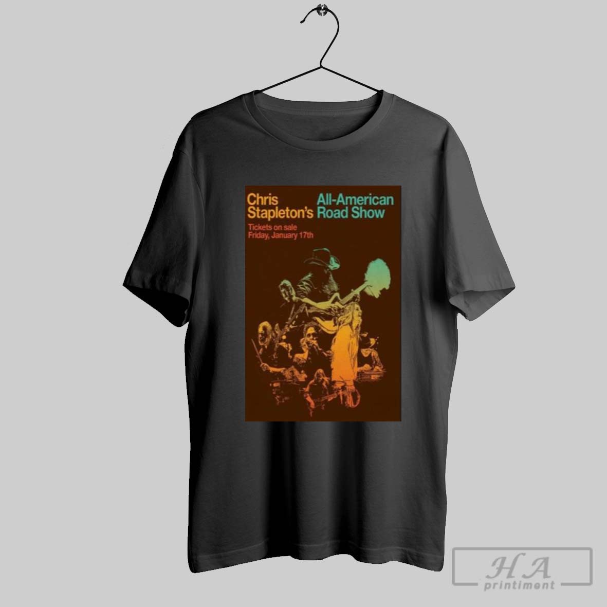 Official Poster Jan 17 2025 Chris Stapleton All American Road Show Tour Dates Shirt