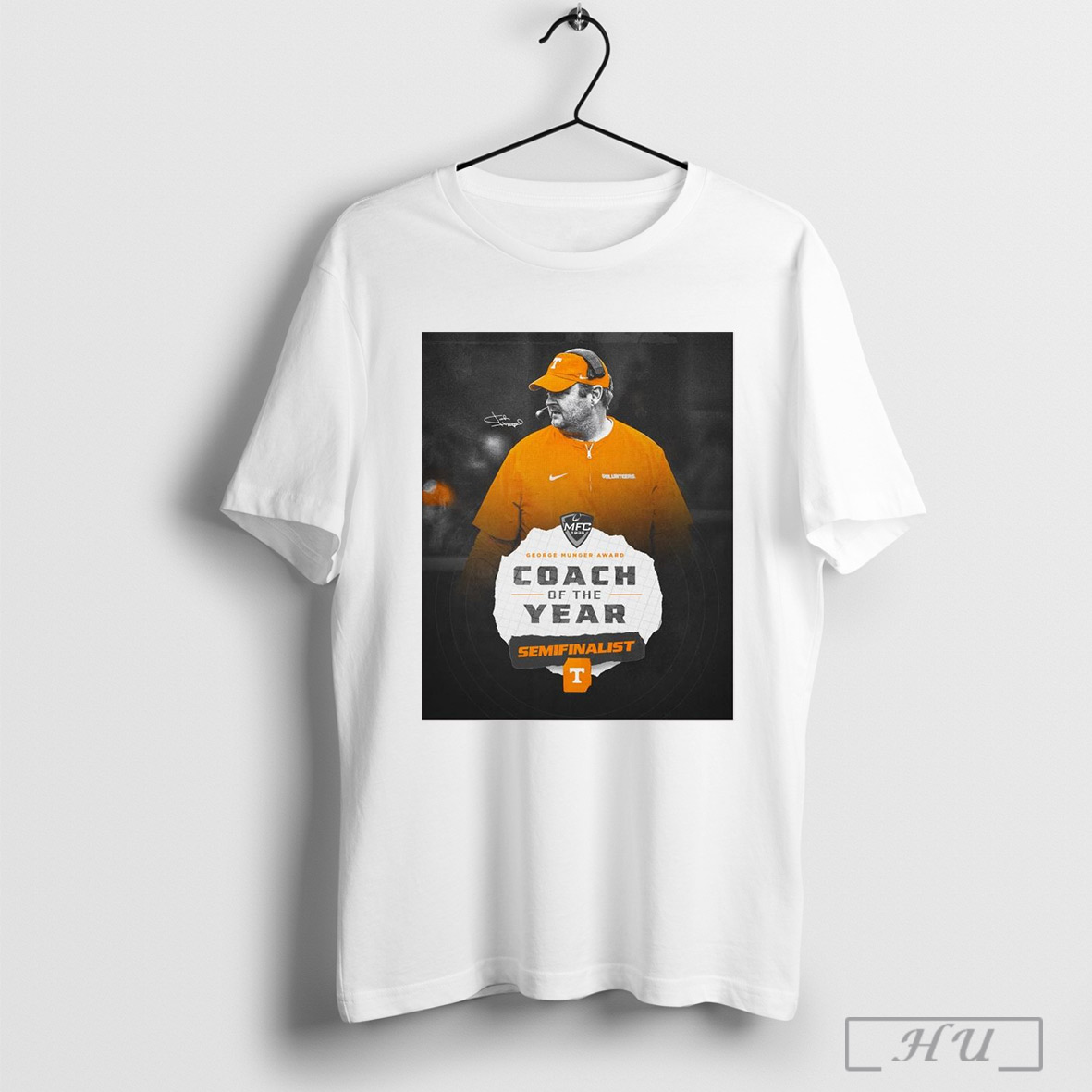 Official Tennessee Vols Josh Heupel George Munger Award Coach Of The Year Semifinalist Signature Poster T Shirt 3