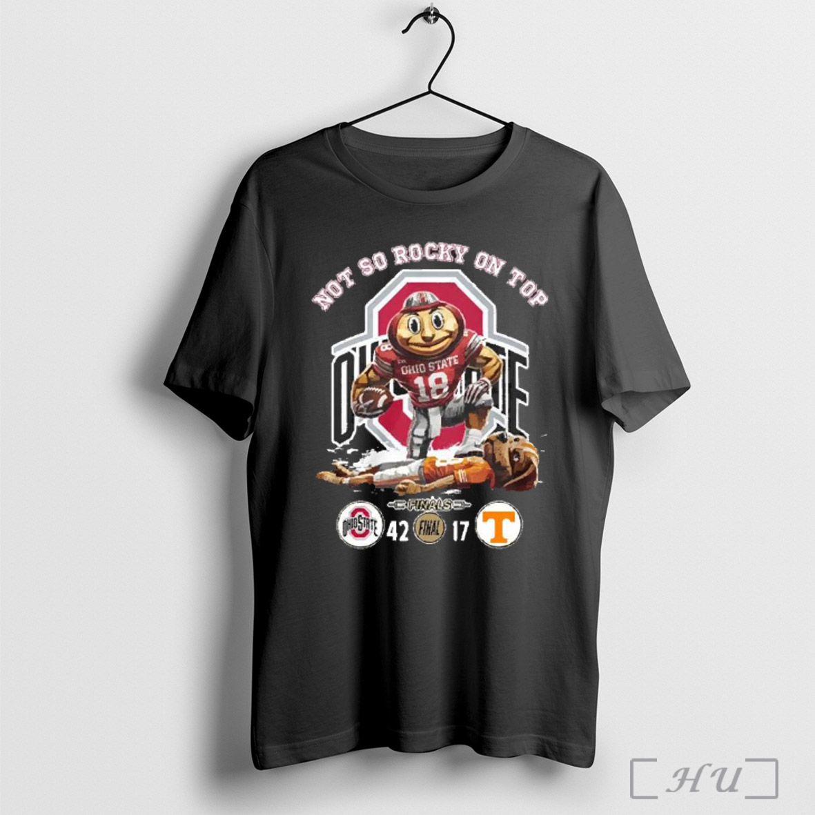 Top Not So Rocky On Top Ohio State Final 42 17 Volunteers Mascot 2025 Shirt