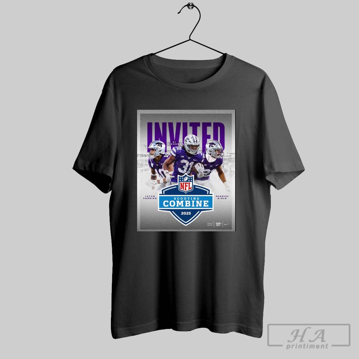 K State Jacob Parrish Dj Giddens Marques Sigle Earn Invites To 2025 Nfl Scouting Combine Poster T Shirt