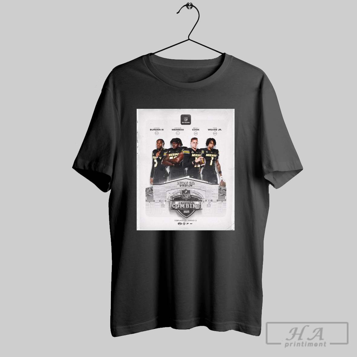 Luther Burden Armand Brady Cook Theo Wease Missouri Tigers 2025 Nfl Scouting Combine Poster T Shirt