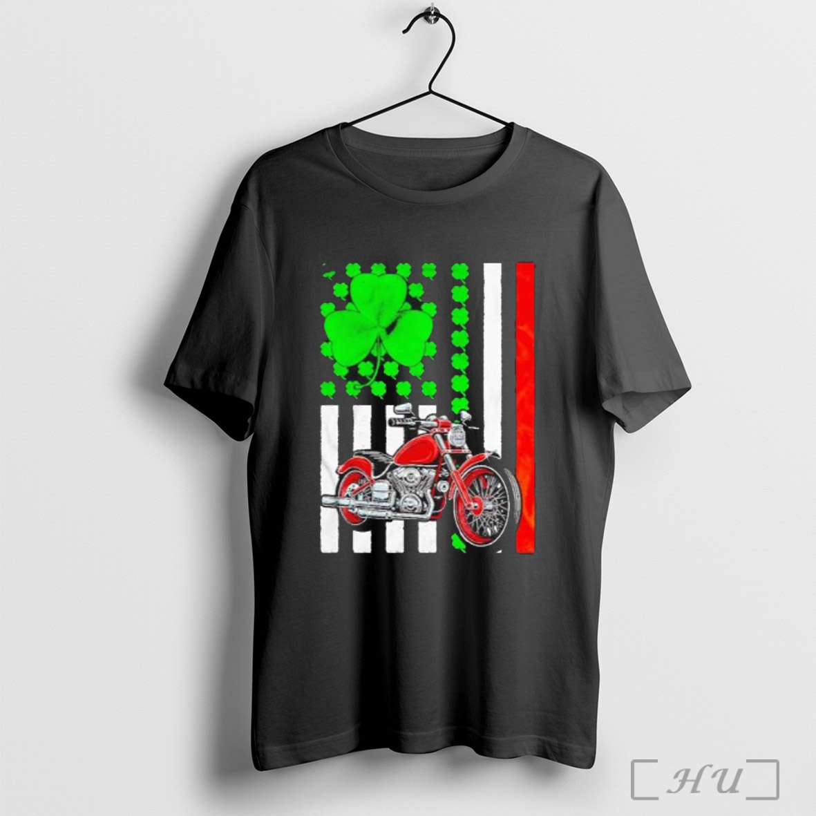 Motorcycle St Patricks Day Irish American Flag T Shirt Sweatshirt
