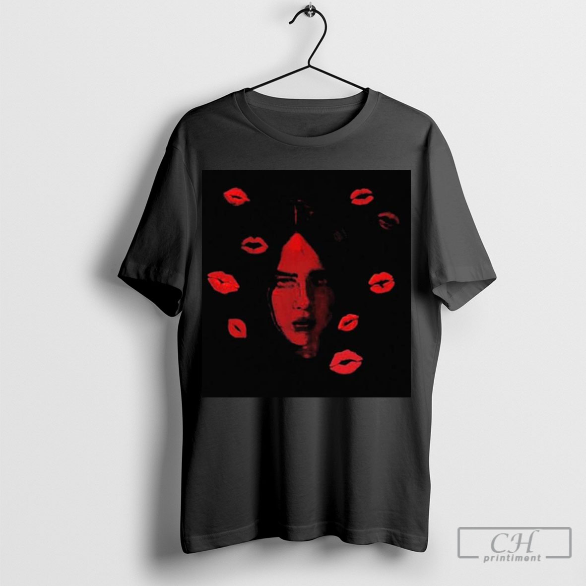 Official Billie Eilish Valentine Billie Red Kiss Shirt