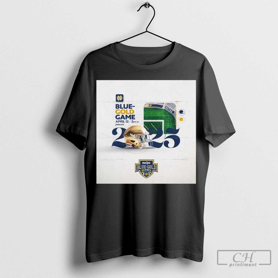 Official Notre Dame Fighting Irish Football 2025 Meijer Blue Gold Game April 12 Shirt