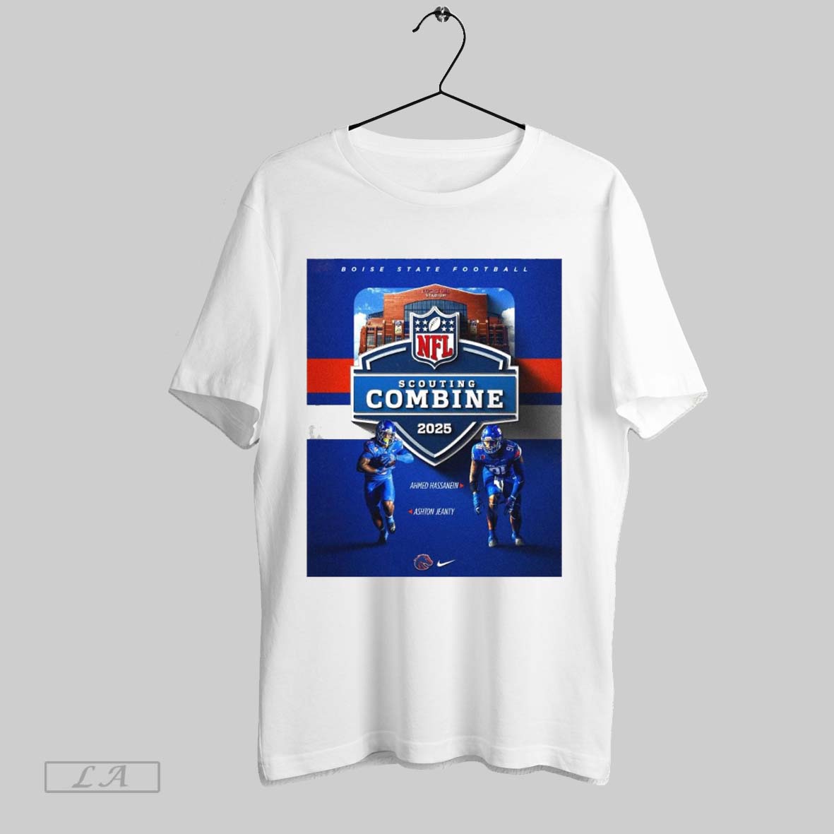Top Boise State Broncos Football Ahmed Hassanein And Ashton Jeanty Nfl Scouting Combine 2025 Poster T Shirt Sweatshirt Tee Shirt