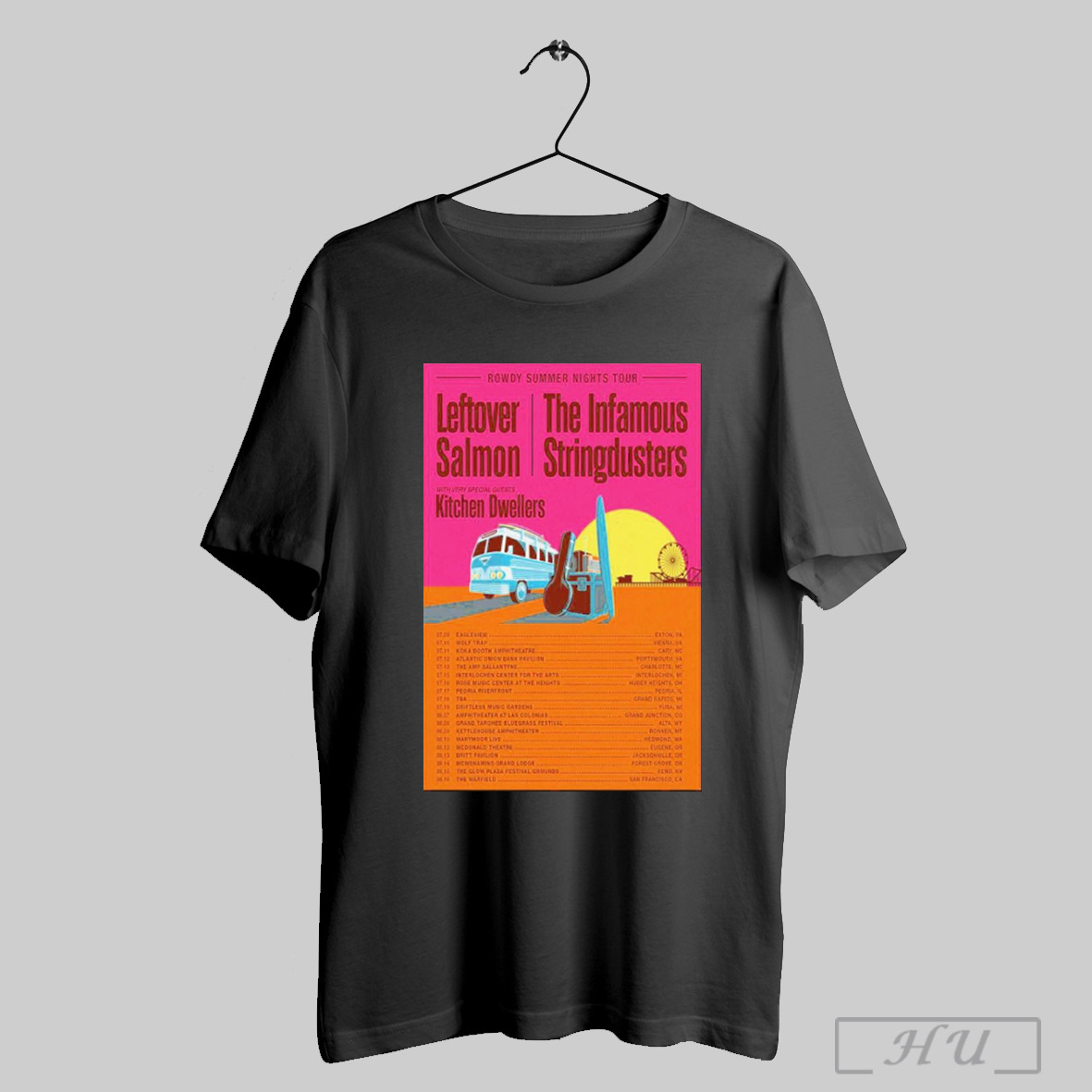 Trendy Leftover Salmon The Infamous Stringdusters Rowdy Summer Nights Tour 2025 Dates Poster T Shirt
