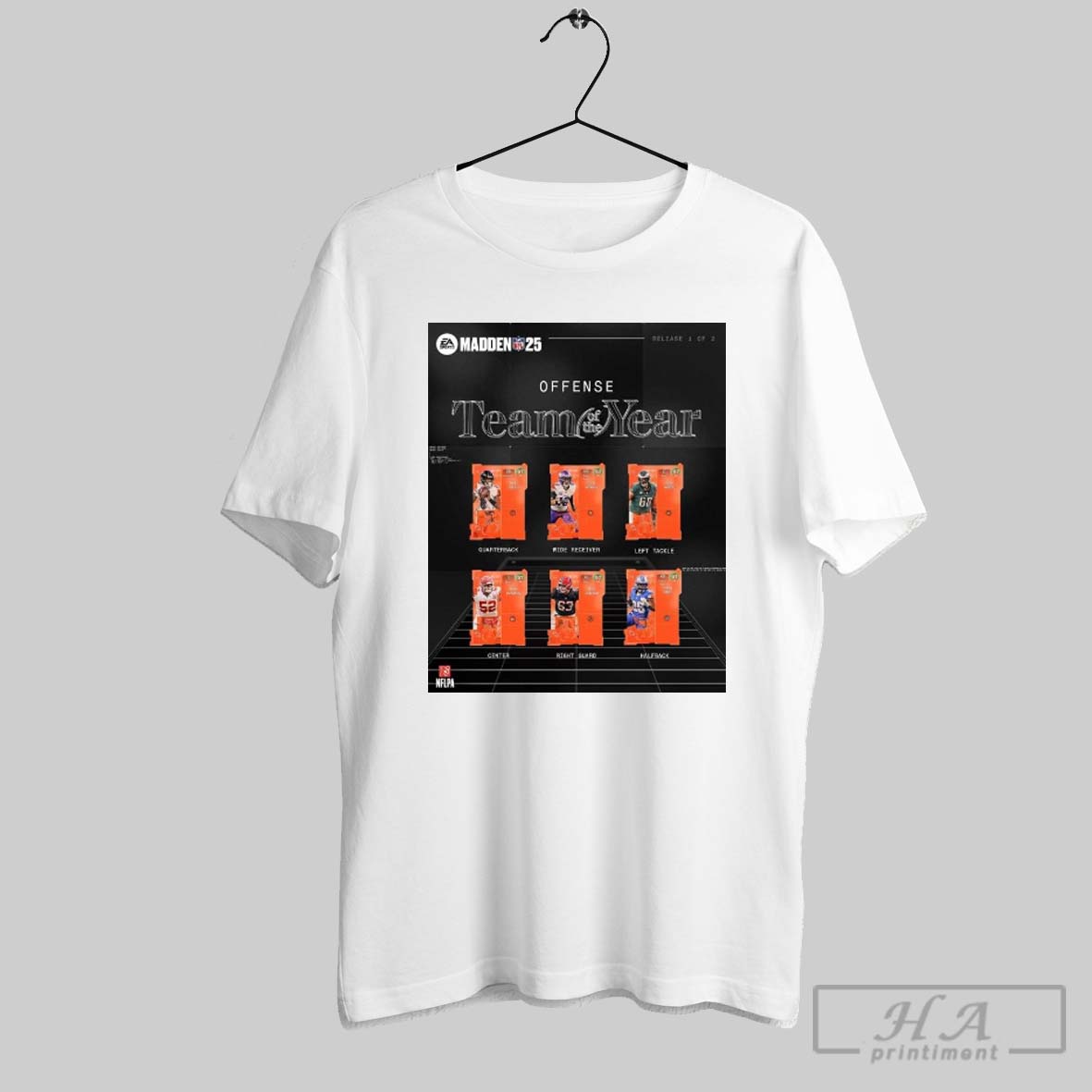 Madden Nfl 25 Offense Team Of The Year Lamar Jackson Quarterback Justin Jefferson Wide Receiver Poster T Shirt