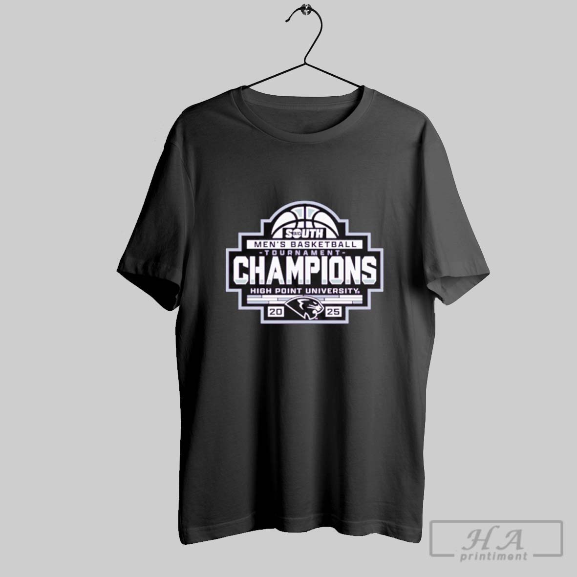 Official High Point Panthers South Mens Basketball Tournament Champions High Point University Logo 2025 T Shirt