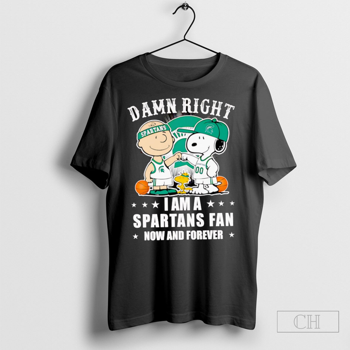 Peanuts Snoopy Damn Right I Am A Spartans Fan Now And Forever Shirt