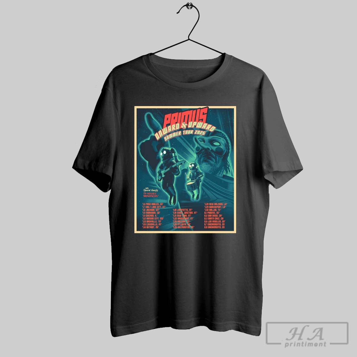 Poster Primus Onward And Upward Summer Tour 2025 With Special Guests Ty Segall Mononeon T Shirt