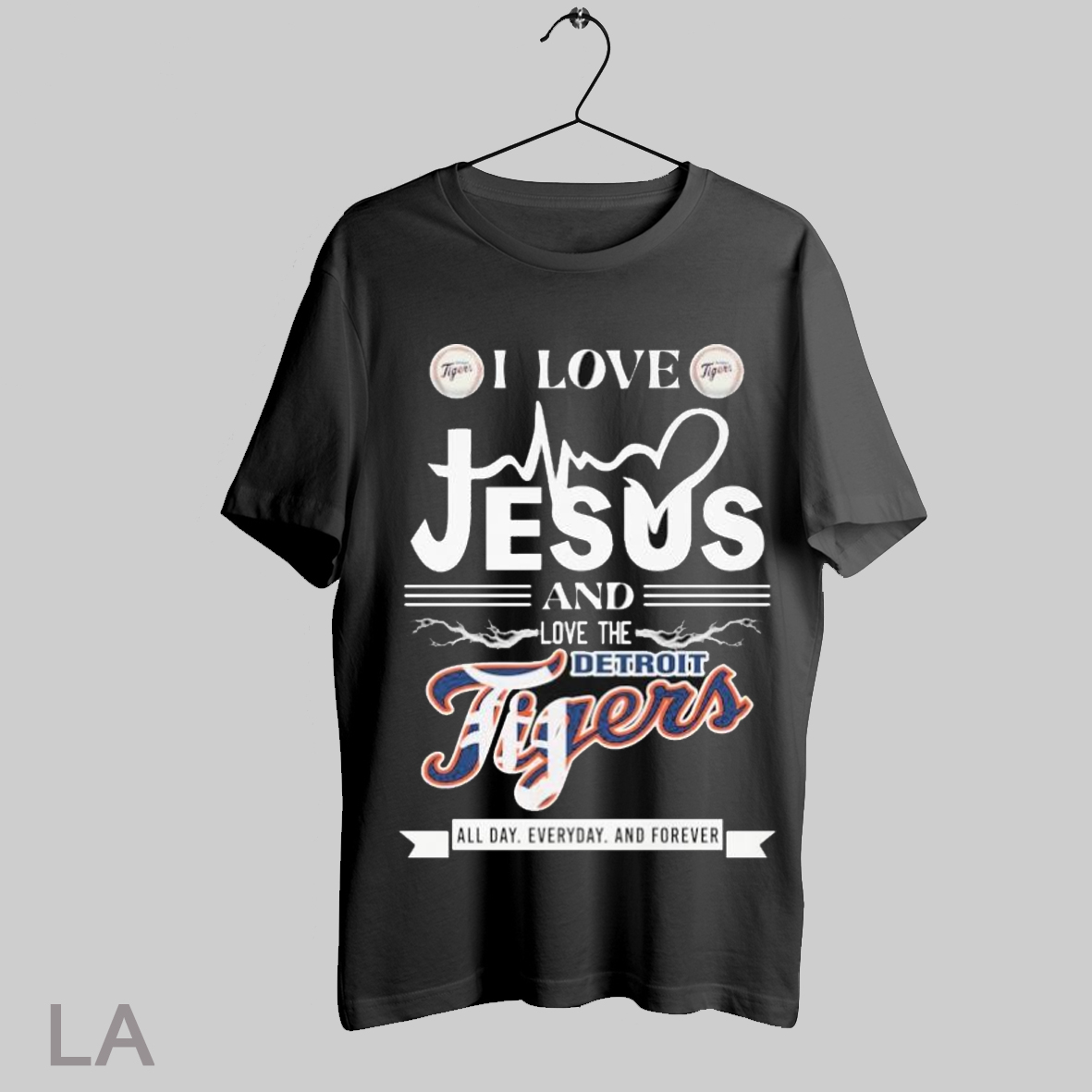 Top I Love Jesus And The Detroit Tigers All Day Everyday And Forever T Shirt Sweatshirt Tee Shirt