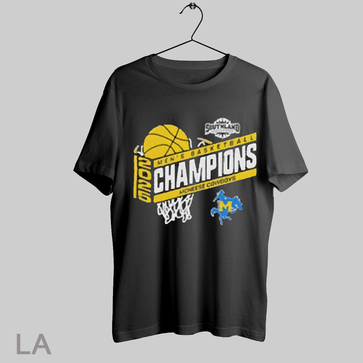 Top Mcneese Cowboys 2025 Southland Conference Mens Basketball Tournament Champions T Shirt Sweatshirt Tee Shirt