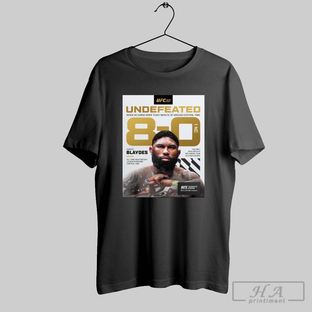 Ufc 313 Curtis Blaydes Undefeated When He Earns More Than 1 Minute Of Ground Control Time 8 0 1 Nc Poster T Shirt