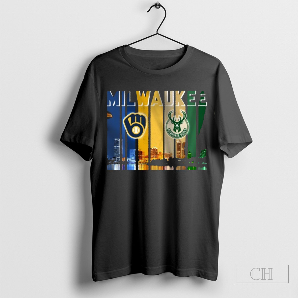 Milwaukee Retro Skyline Sports Teams Logo Sweatshirt Tee Shirt