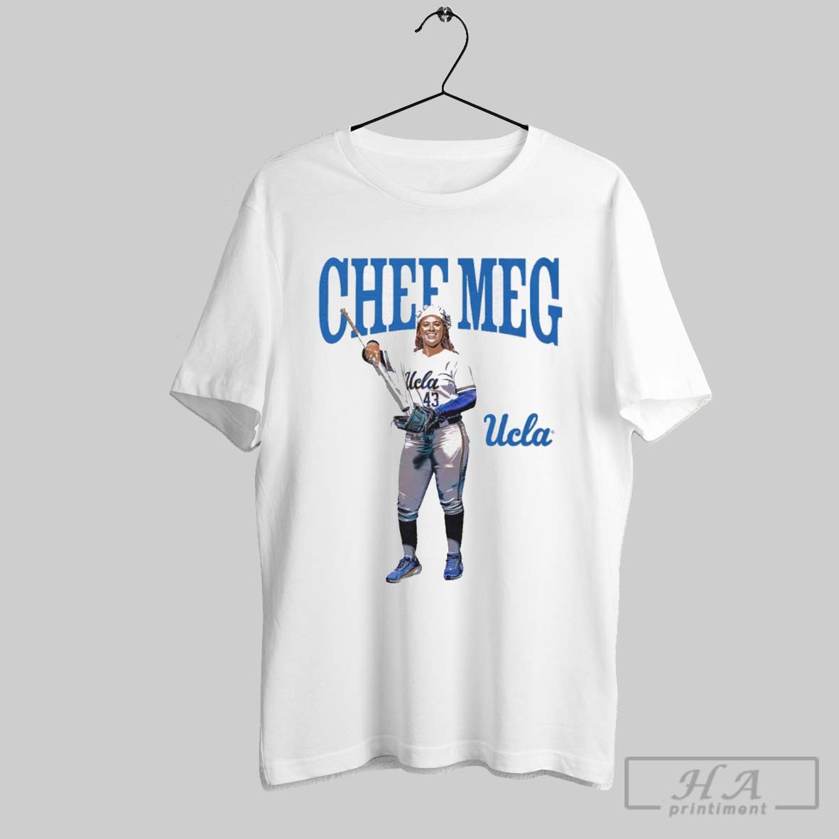 Official Megan Grant Chef Meg Illustrated Ucla Bruins Baseball 2025 Ncaa Big Ten Conference Painting Graphic T Shirt