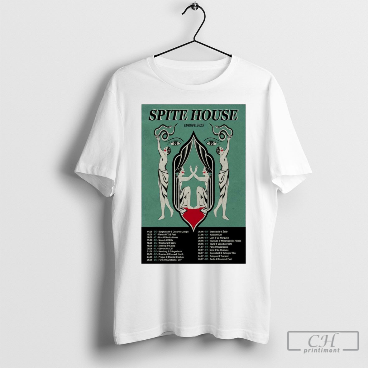 Poster Spite House Europe Tour 2025 14 06 De Burghausen Concrete Jungle 15 06 At Vienna Tas Fest T Shirt