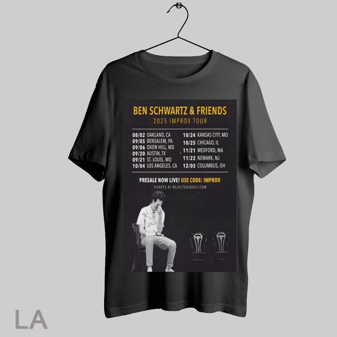Top Ben Schwartz Friends 2025 Improv Tour Poster T Shirt Sweatshirt Hoodie Shirt