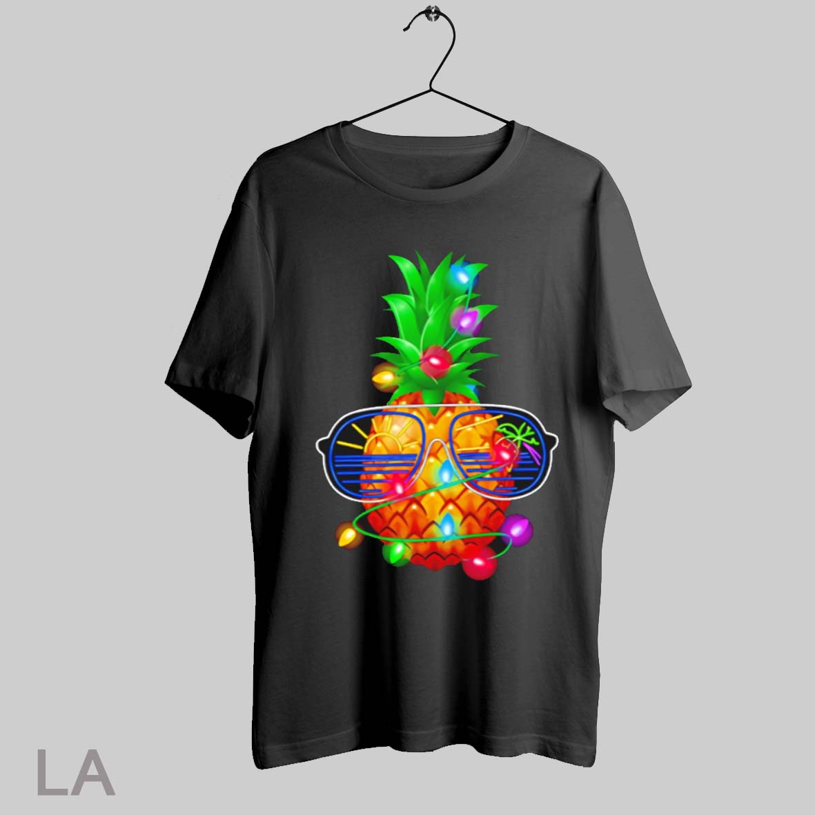 Top Pineapple Sunglasses Christmas Lights Hawaiian T Shirt Sweatshirt Hoodie Shirt