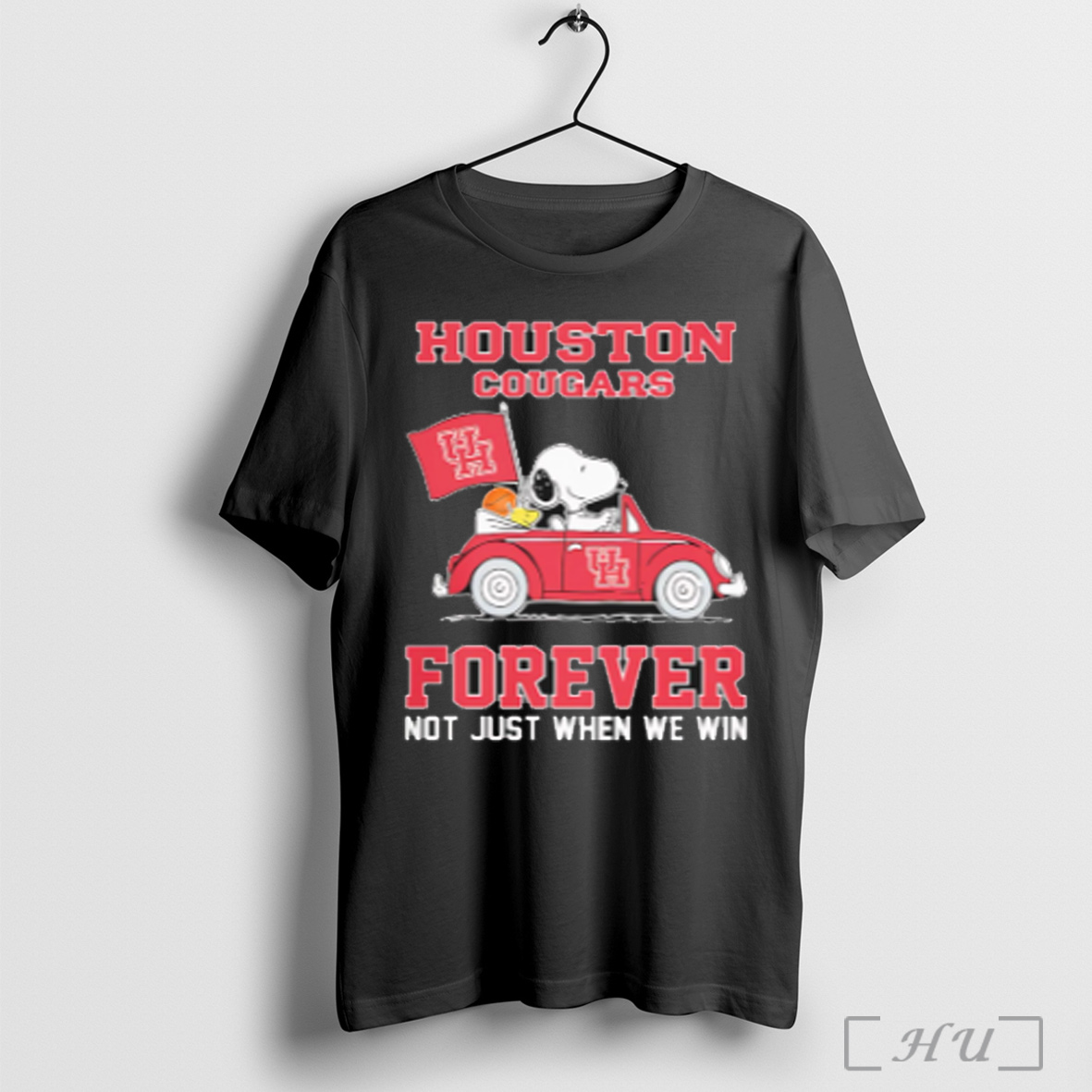 Trending Houston Cougars Forever Not Just When We Win Snoopy Go By Car T Shirt Sweatshirt