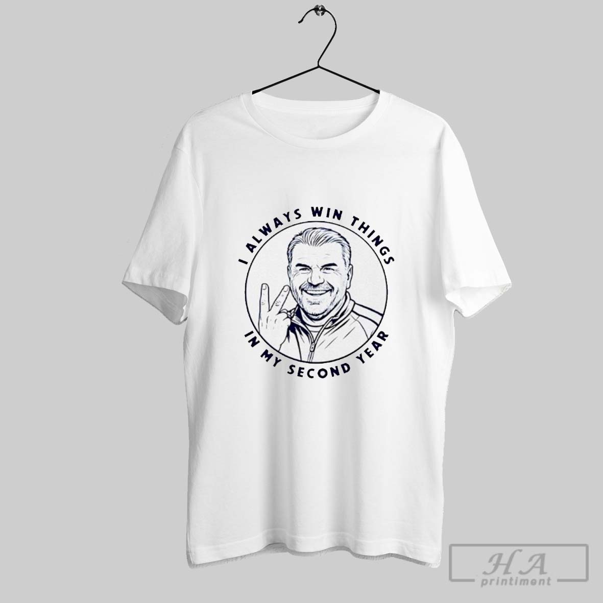 Ange Postecoglou I Always Win Things In My Second Year Tottenham Shirt