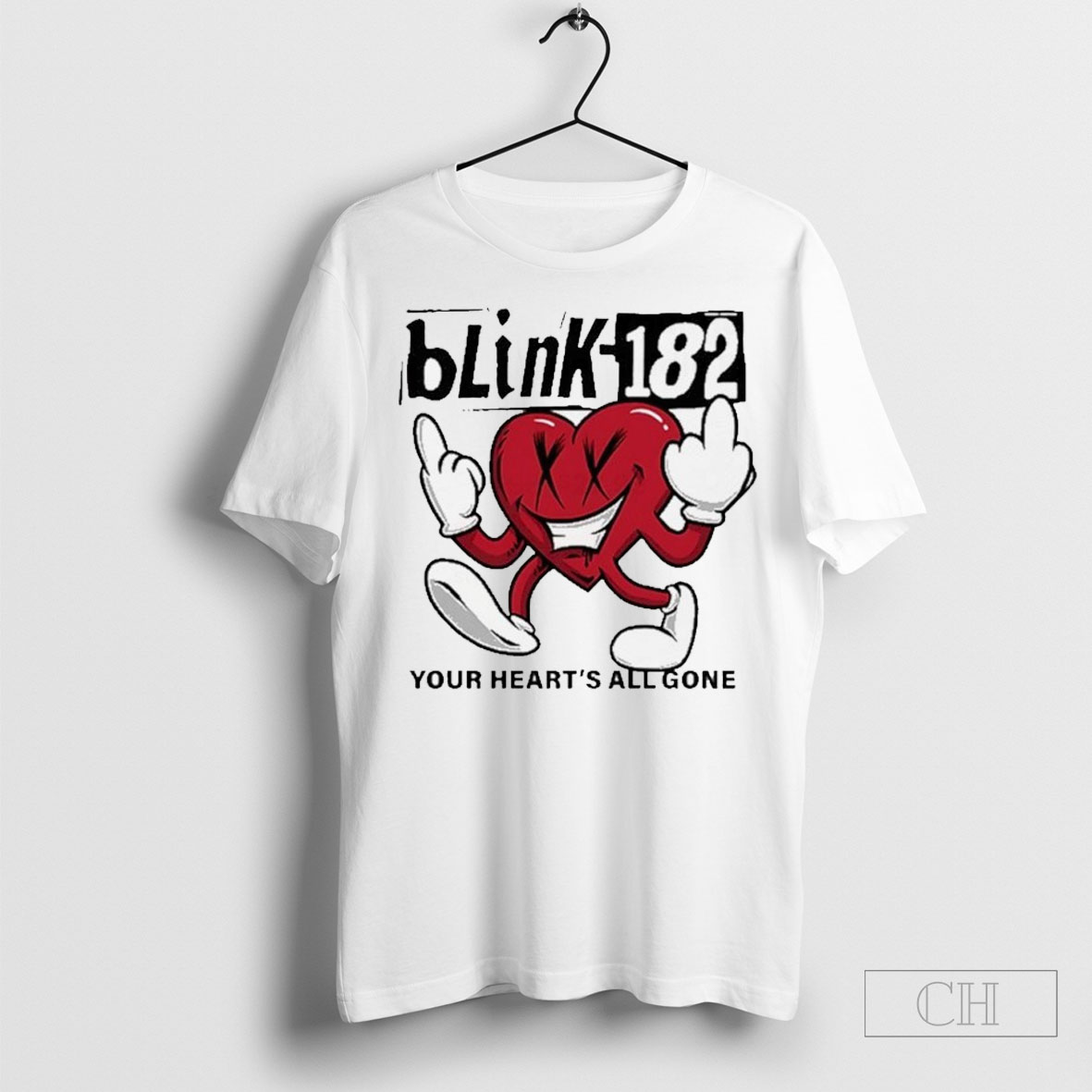 Blink 182 Your Hearts All Gone Middle Finger T Shirt