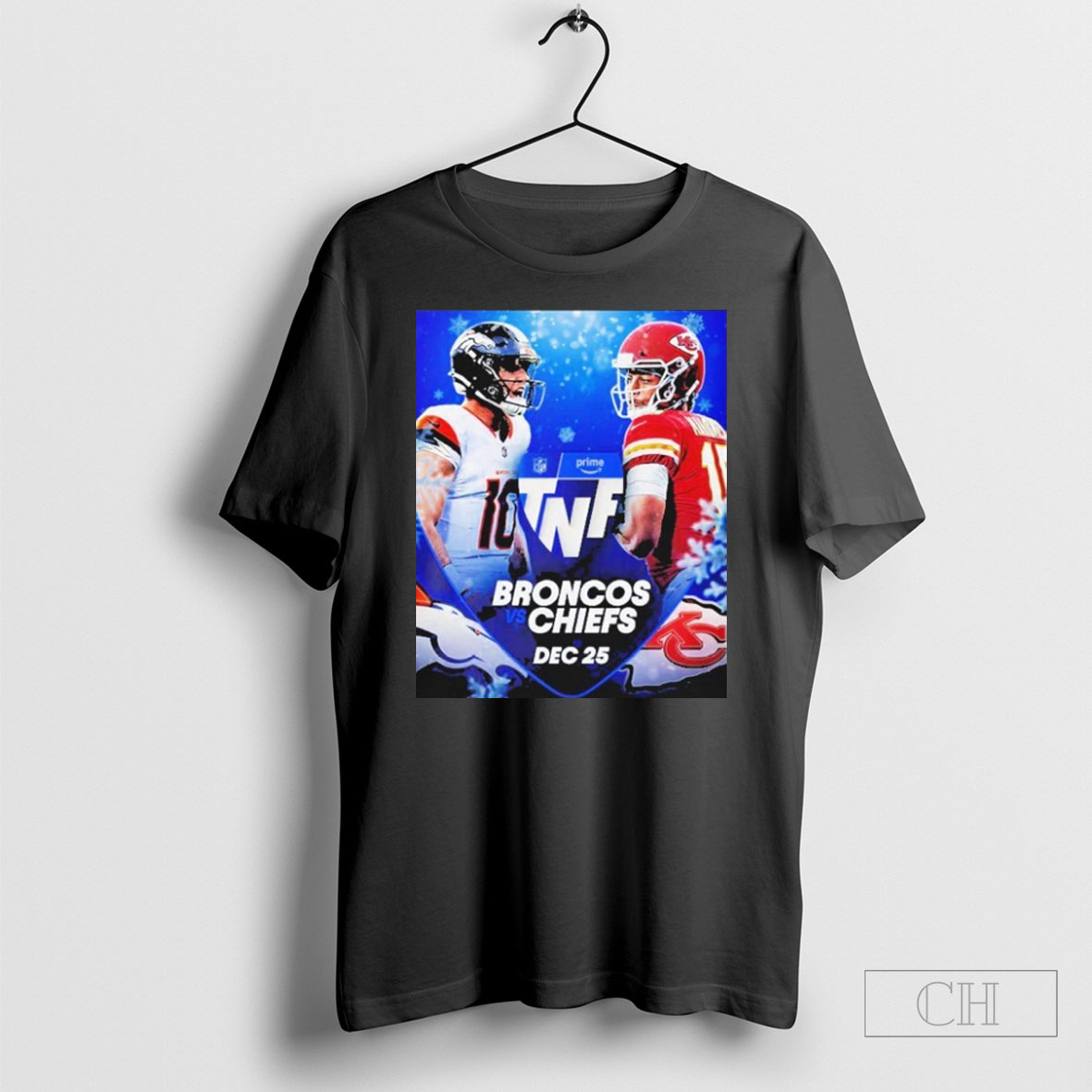 Bo Nix Denver Broncos Vs Patrick Mahomes Kansas City Chiefs Thursday Night Football Match Up On December 25 2025 For Match T Shirt