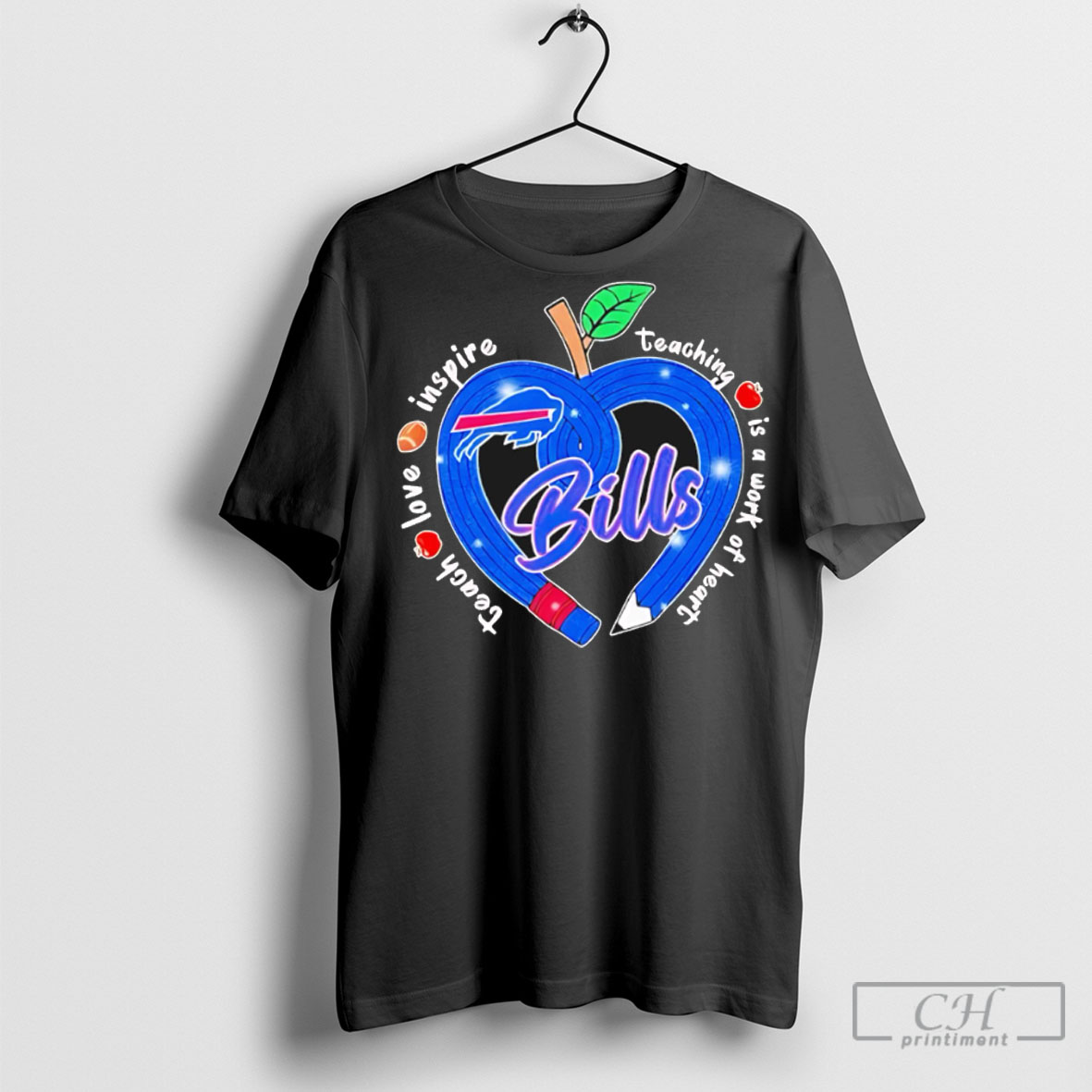 Buffalo Bills Spread Love And Inspiration With Heartfelt Teaching Apple Shirt
