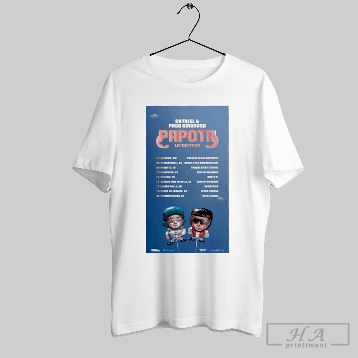 Ca7riel Paco Amoroso Papota Tour Dates 2025 T Shirts