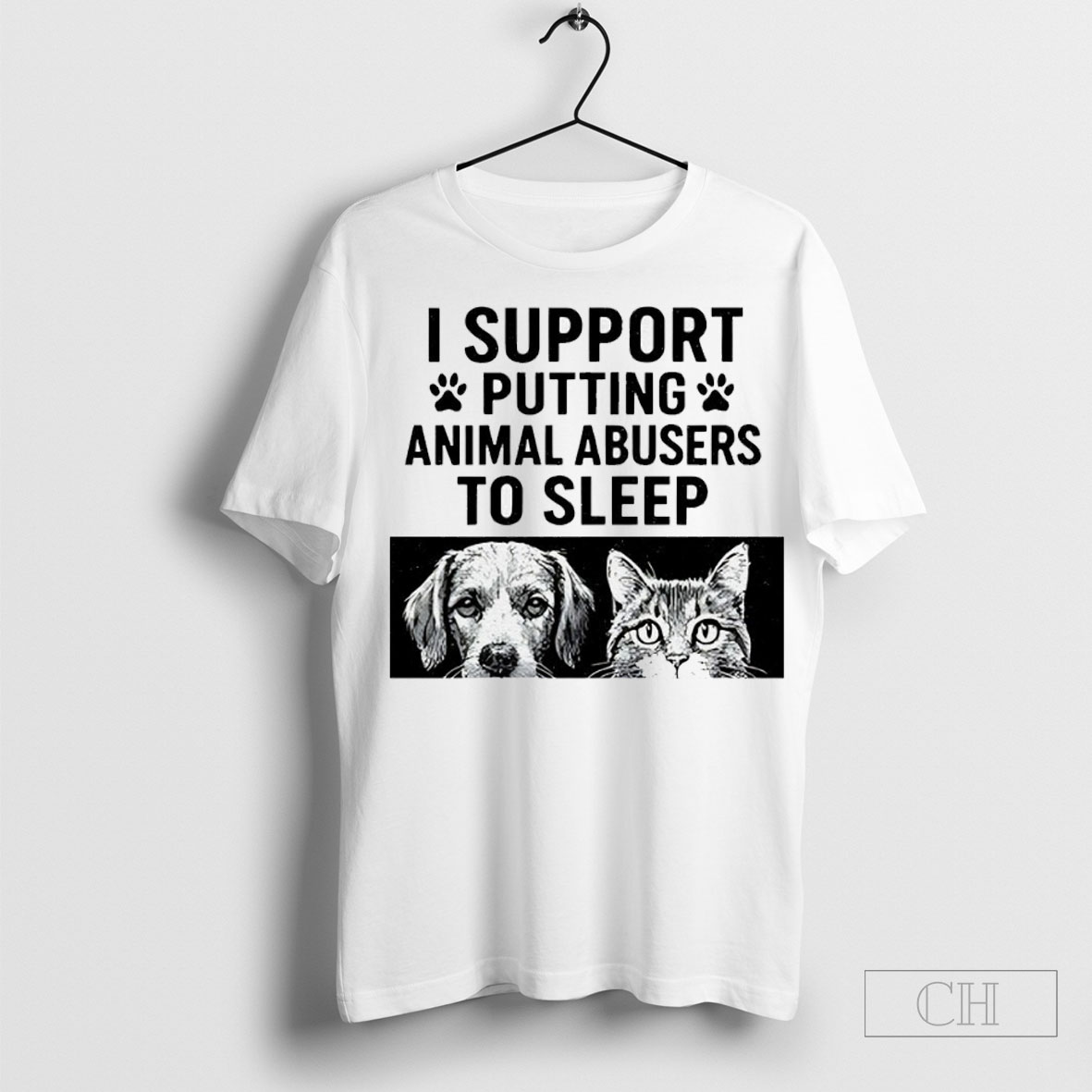 Cat And Dog I Support Putting Animal Abusers To Sleep Shirt