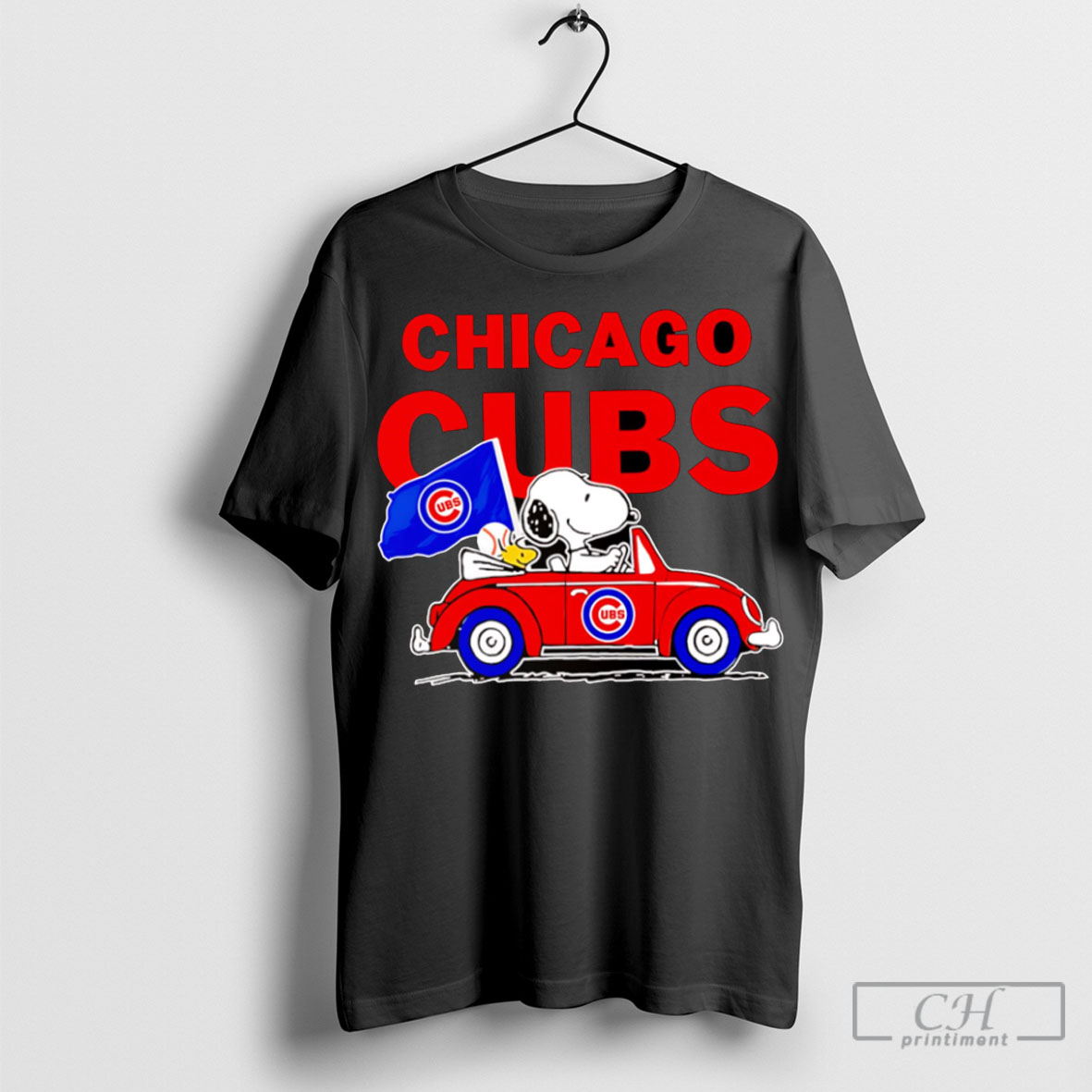 Chicago Cubs Snoopy And Woodstock Driving Car Shirt
