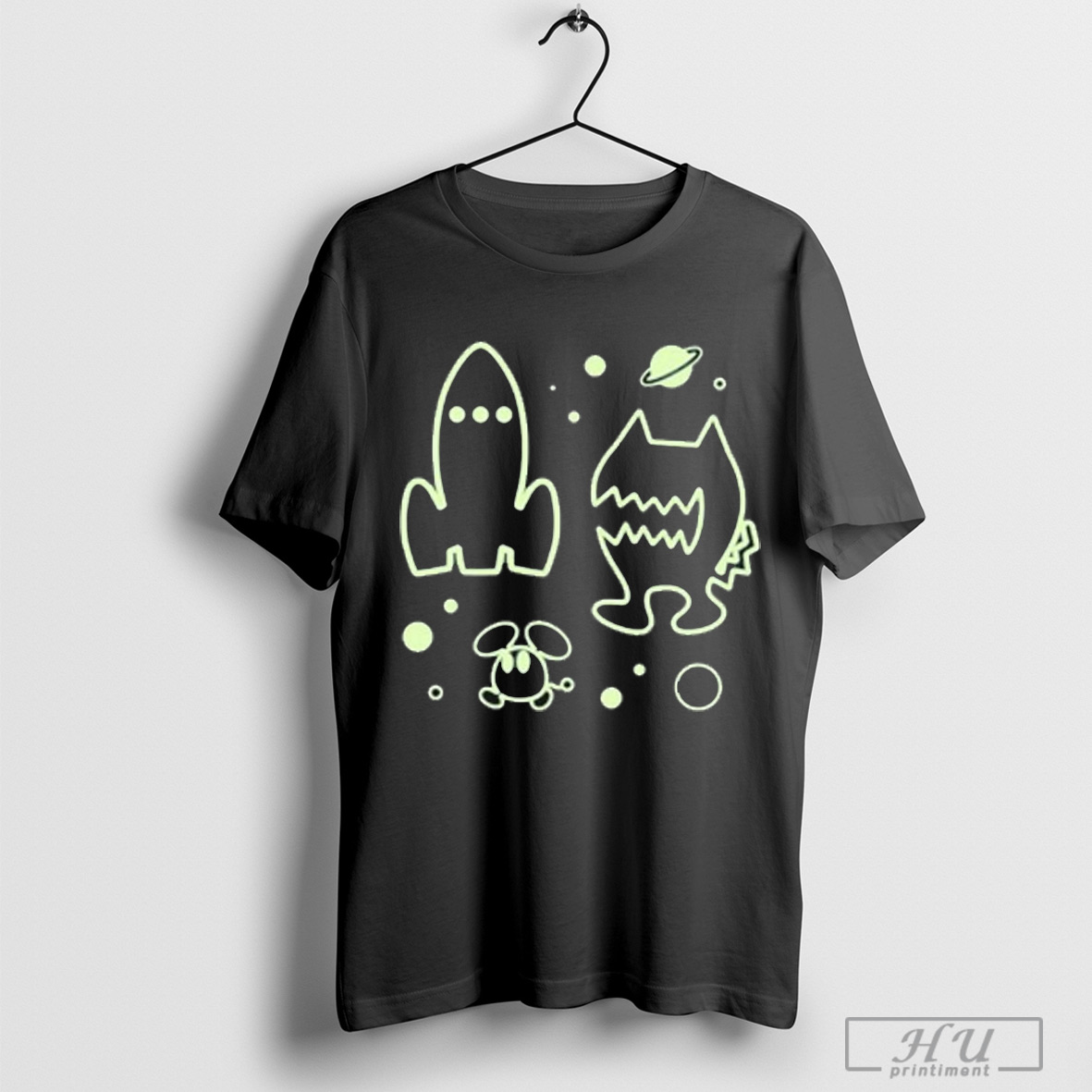 Chuchu Rocket Space Neon T Shirt Sweatshirt