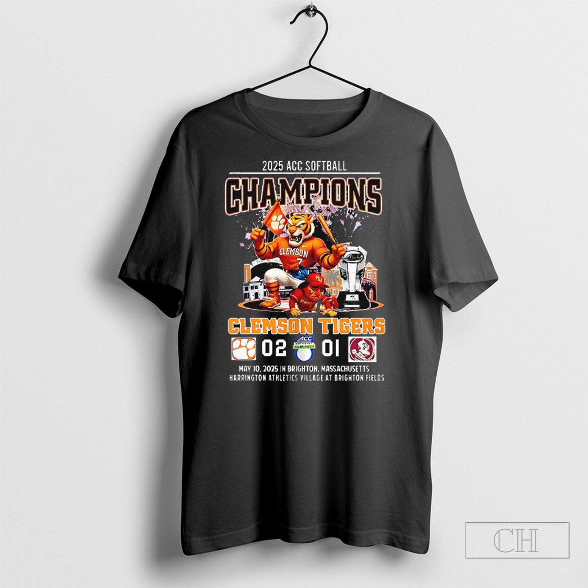 Clemson Tigers 2025 Acc Softball Champions Mascot Shirt