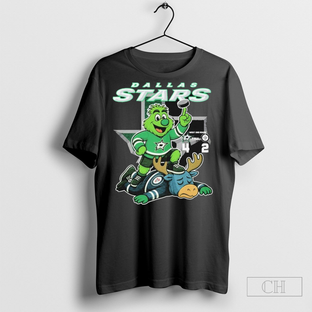 Dallas Stars Stomp Winnipeg Jets West 2nd Round Final Mascot T Shirt