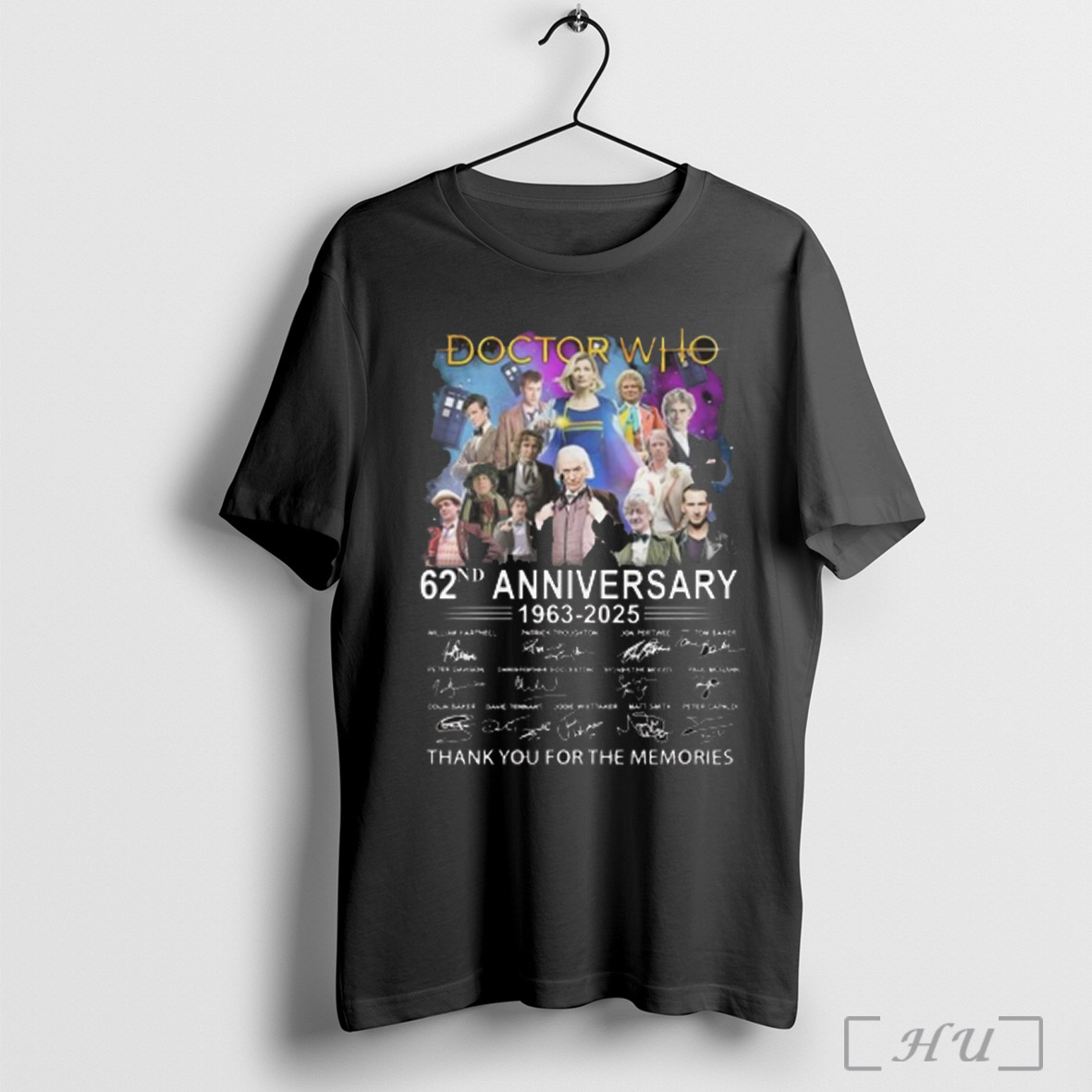 Doctor Who 62nd Anniversary 1963 2025 Thank You For The Memories Signatures T Shirt Sweatshirt