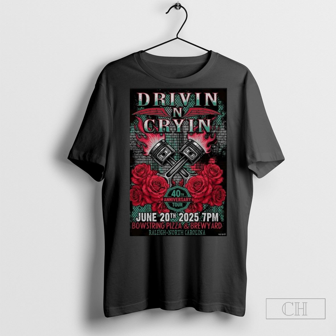 Drivin N Cryin June 20 2025 Bowstring Pizza And Brewyard In Raleigh Concert Roses T Shirt
