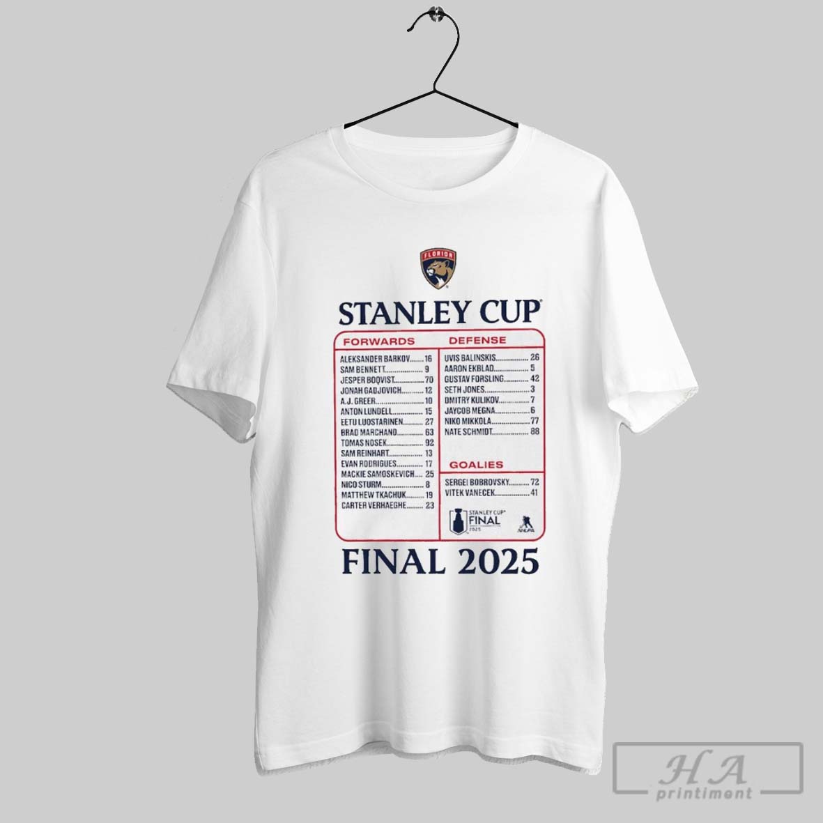 Florida Panthers 2025 Stanley Cup Final Roster T Shirt