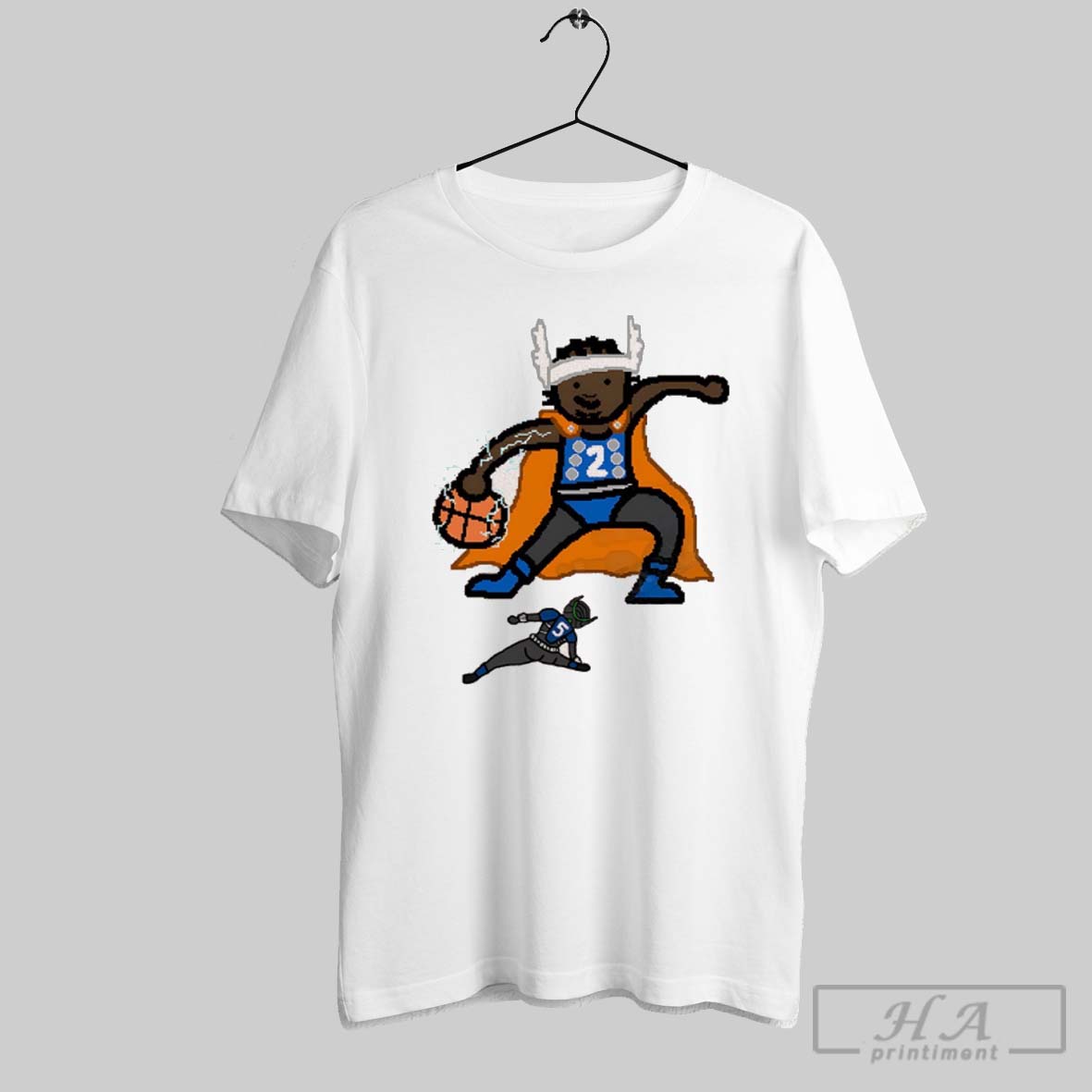 God Of Thunder Shai Gilgeous Alexander Takes Out The Ant Man Anthony Edwards Cartoon Shirt
