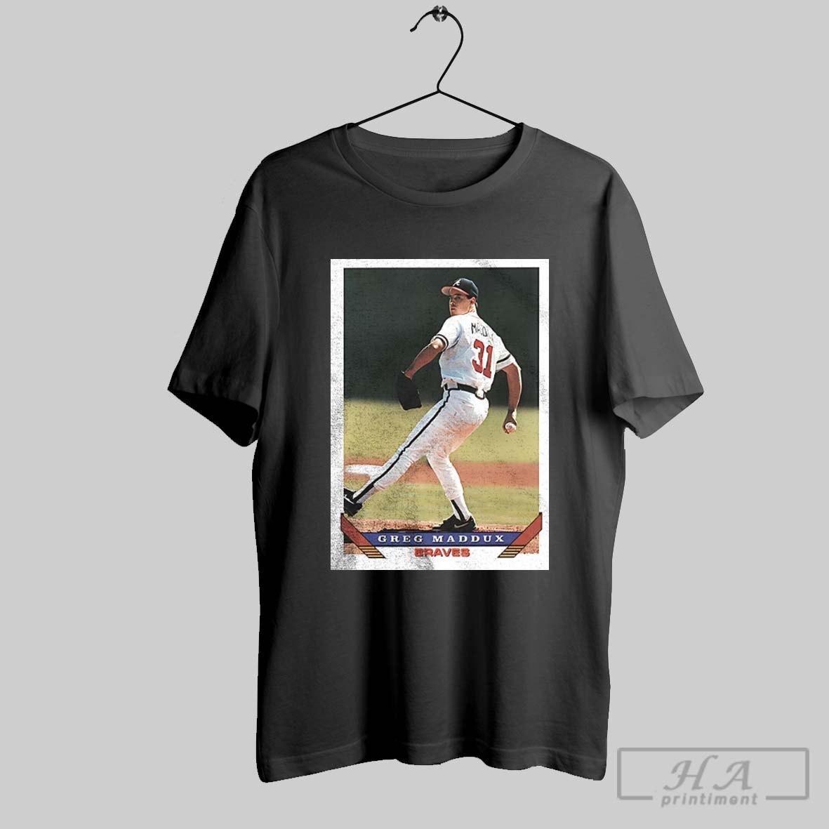 Greg Maddux Atlanta Braves Mlb Baseball Card Player Shirt