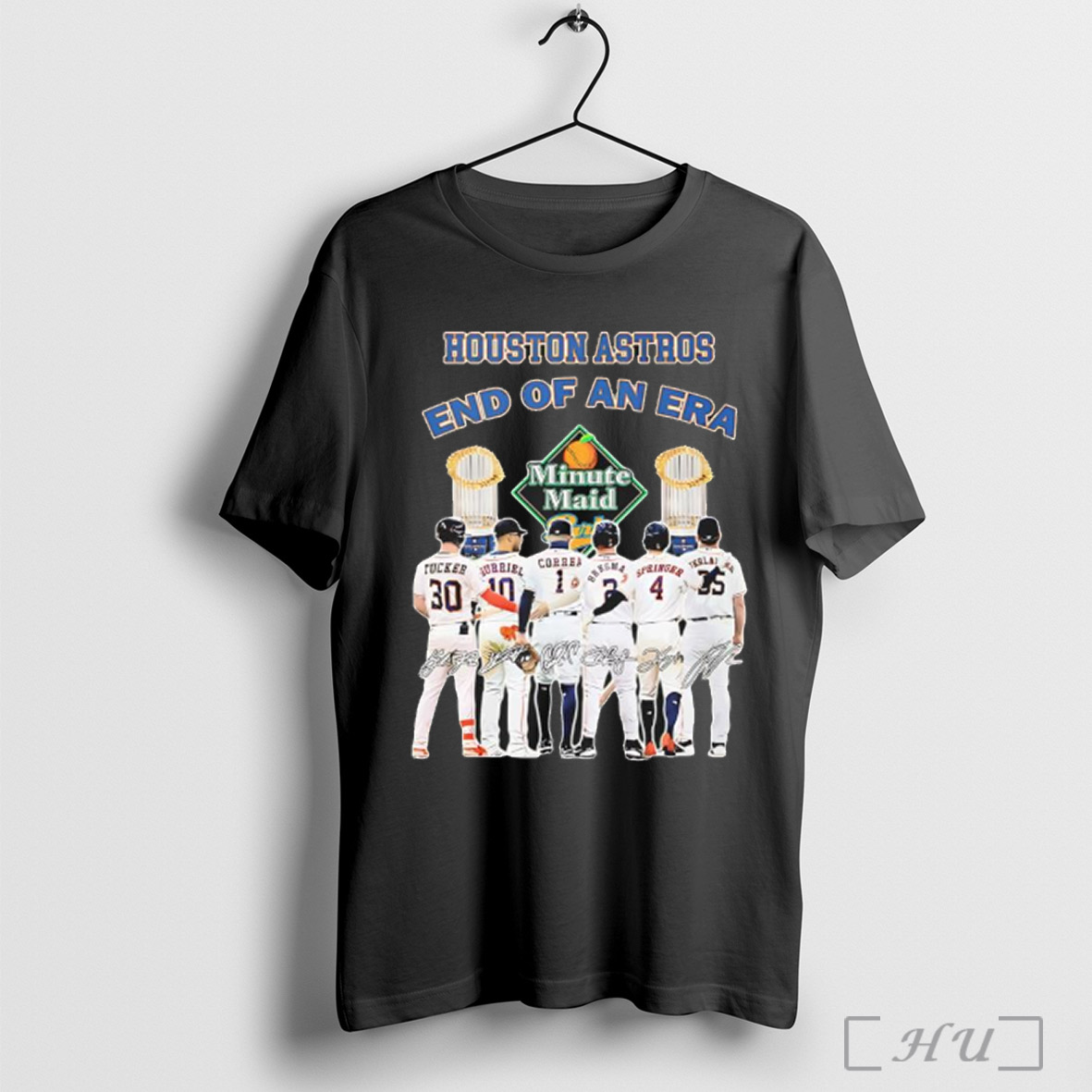 Houston Astros End Of An Era Minute Maid Park Starting Lineup Signatures T Shirt Sweatshirt