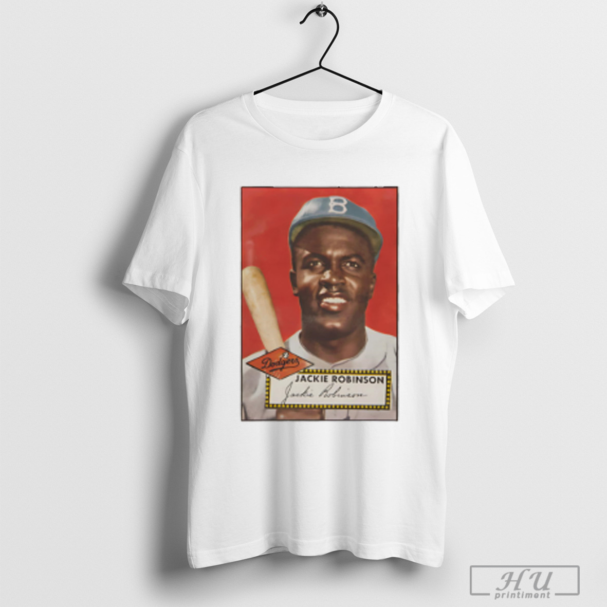 Jackie Robinson Brooklyn Dodgers 1952 Topps Baseball Card Player Shirt Sweatshirt